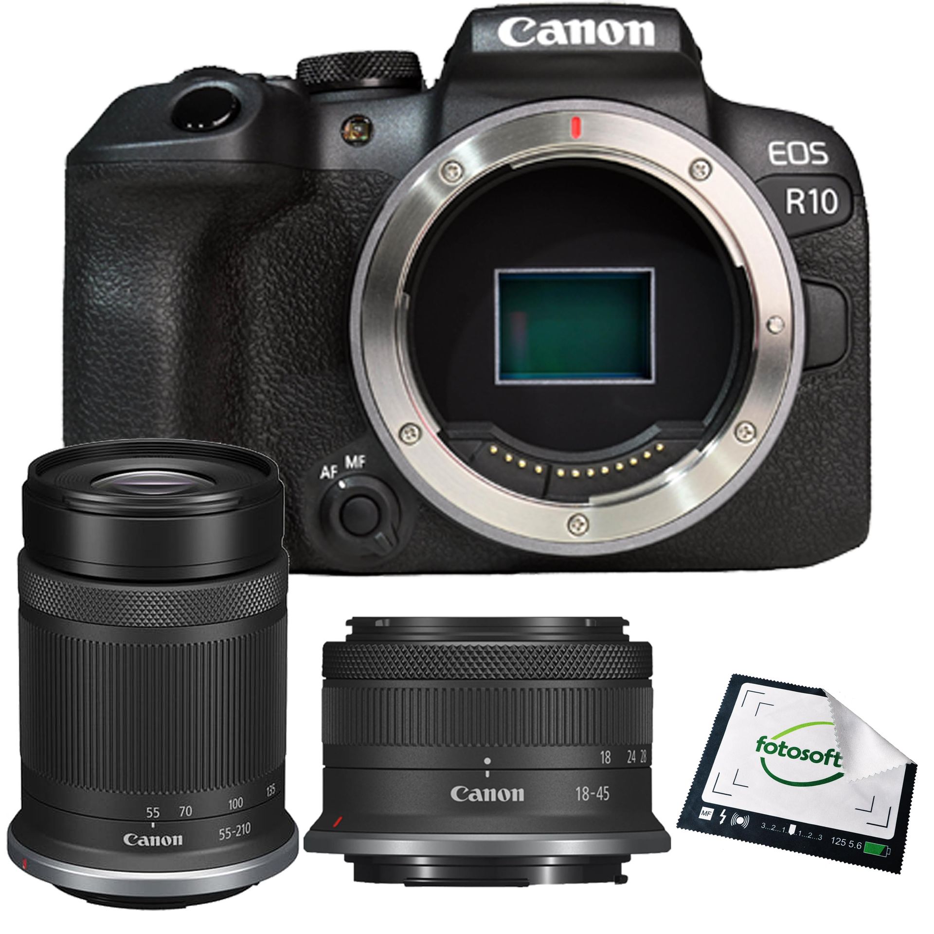 Canon EOS R10 + RF-S 18-45mm F4.5-6.3 IS STM + RF-S 55-210 IS STM