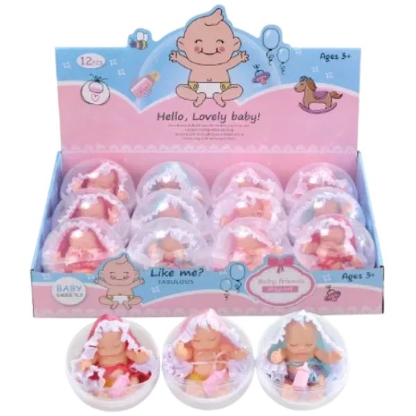 Śpiący niemowlę w kuli - 13 cm, różne rodzaje