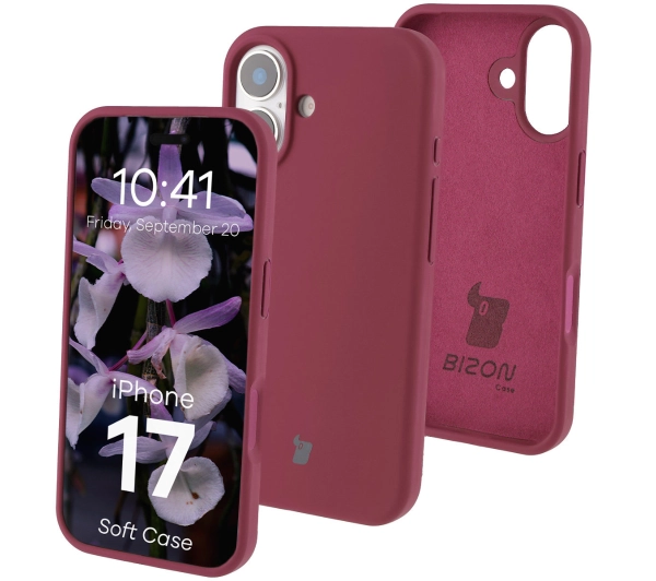 Bizon Silikonowe Soft do Apple iPhone 17 Śliwkowy