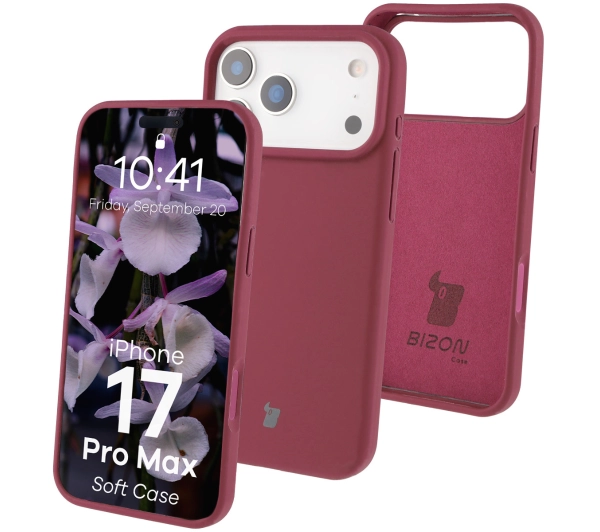 Bizon Silikonowe Soft do Apple iPhone 17 Pro Max Śliwkowy