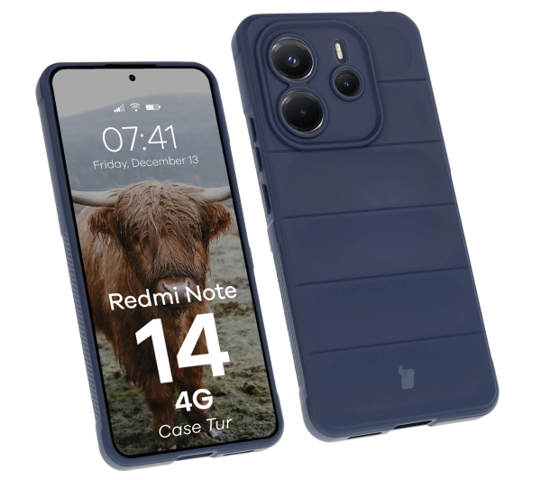 Bizon Pancerne etui Case Tur do Xiaomi Redmi Note 14 4G, granatowe