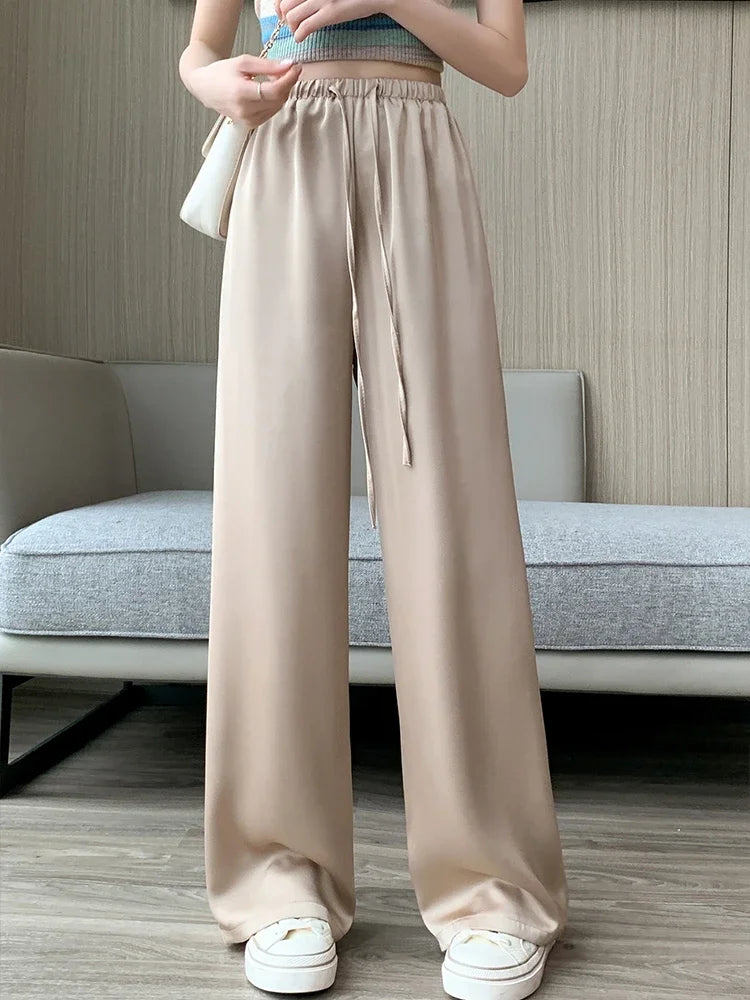 Eleganckie spodnie z prostą nogawką - Beżowy XL