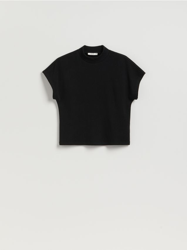 Reserved - Bluzka z golfem - czarny