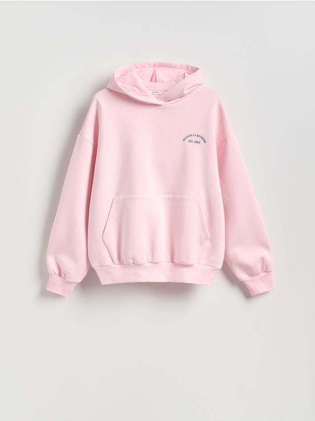 Reserved - Bluza oversize z kapturem - pastelowy róż