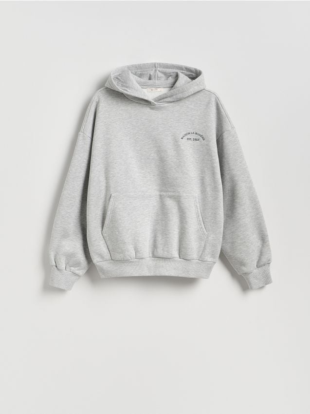 Reserved - Bluza oversize z kapturem - jasnoszary