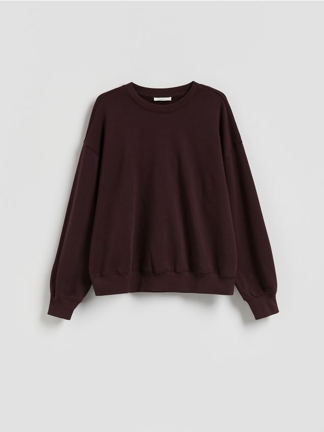 Reserved - Bawełniana bluza - mahoniowy