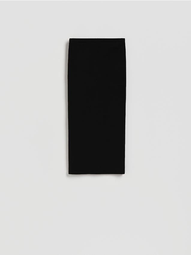 Reserved - Dopasowana spódnica midi - czarny