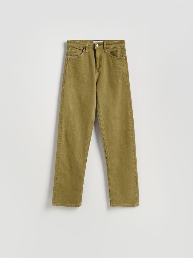 Reserved - Jeansy straight fit - zielony