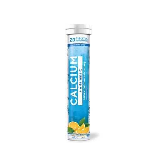 Calcium + witamina C o smaku pomarańczowym, 20 tabl. mus.