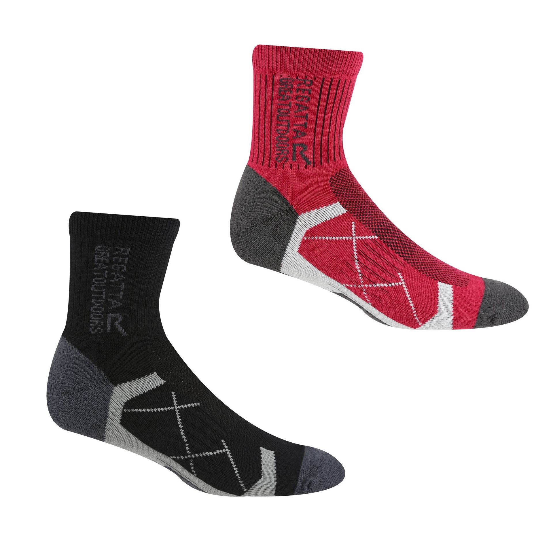 Regatta Skarpety damskie outdoorowe Ladies 2-pak Czarno-różowy, Rozmiar: 35.5-38