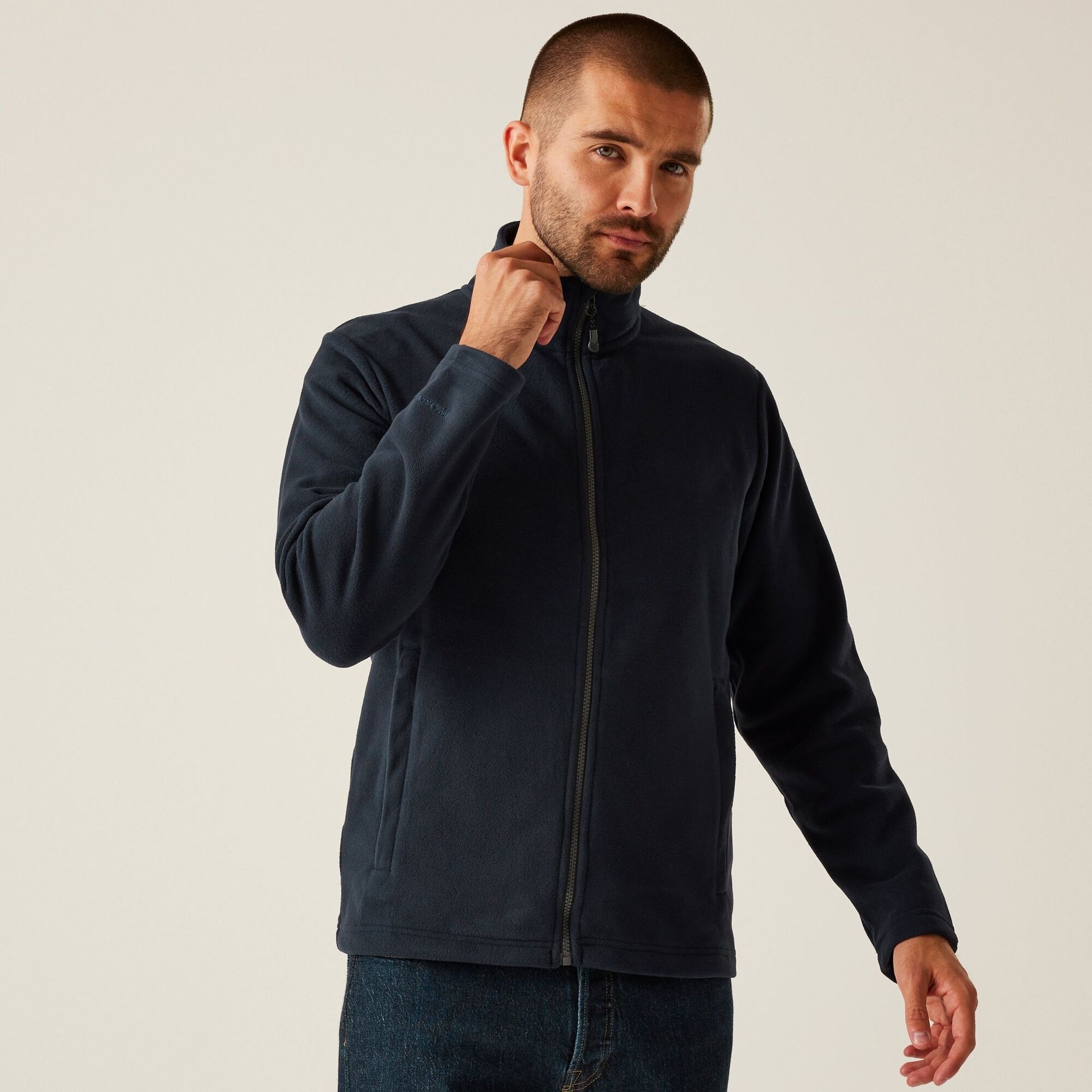 Regatta Professional Męski polar z suwakiem Honestly Made Granatowy, Rozmiar: 3XL