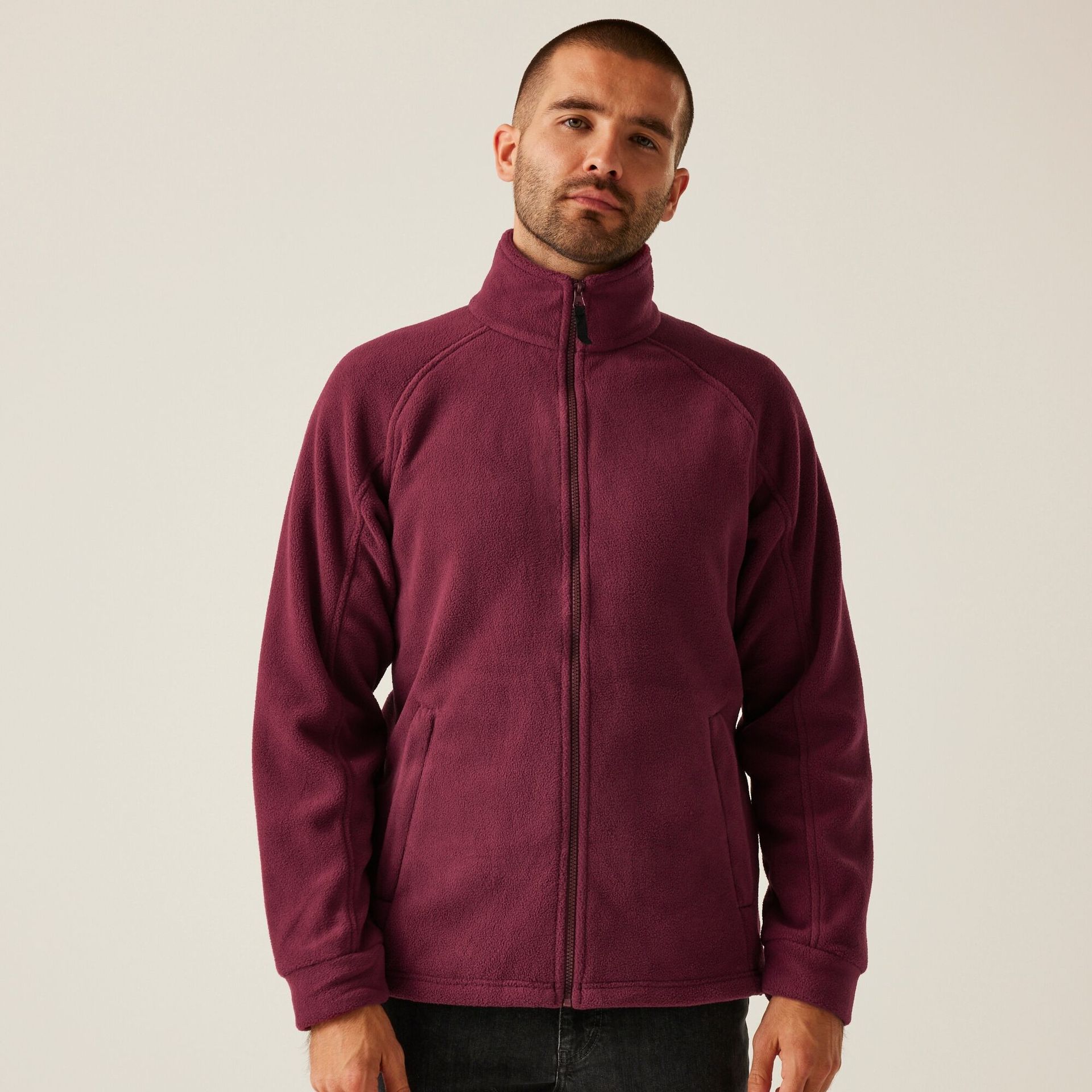 Regatta Professional Męski polar z suwakiem Thor III Bordowy, Rozmiar: 5XL