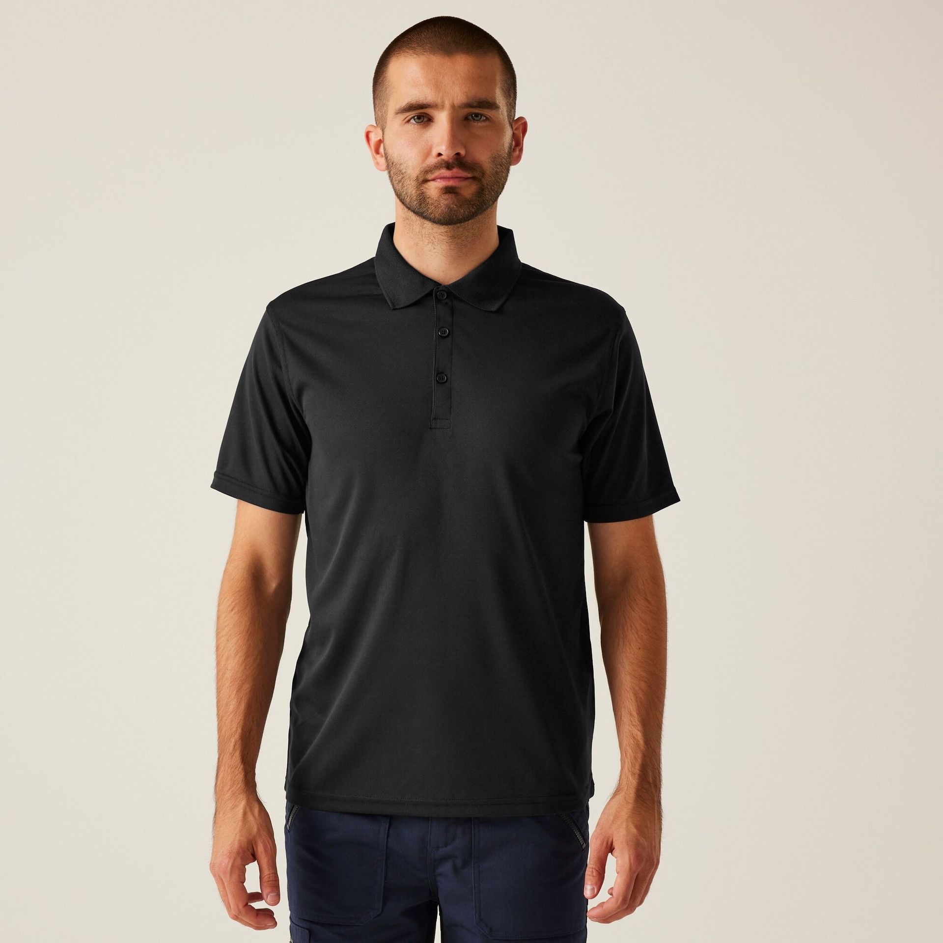 Regatta Professional Męska koszulka polo Pro Wicking Czarny, Rozmiar: M