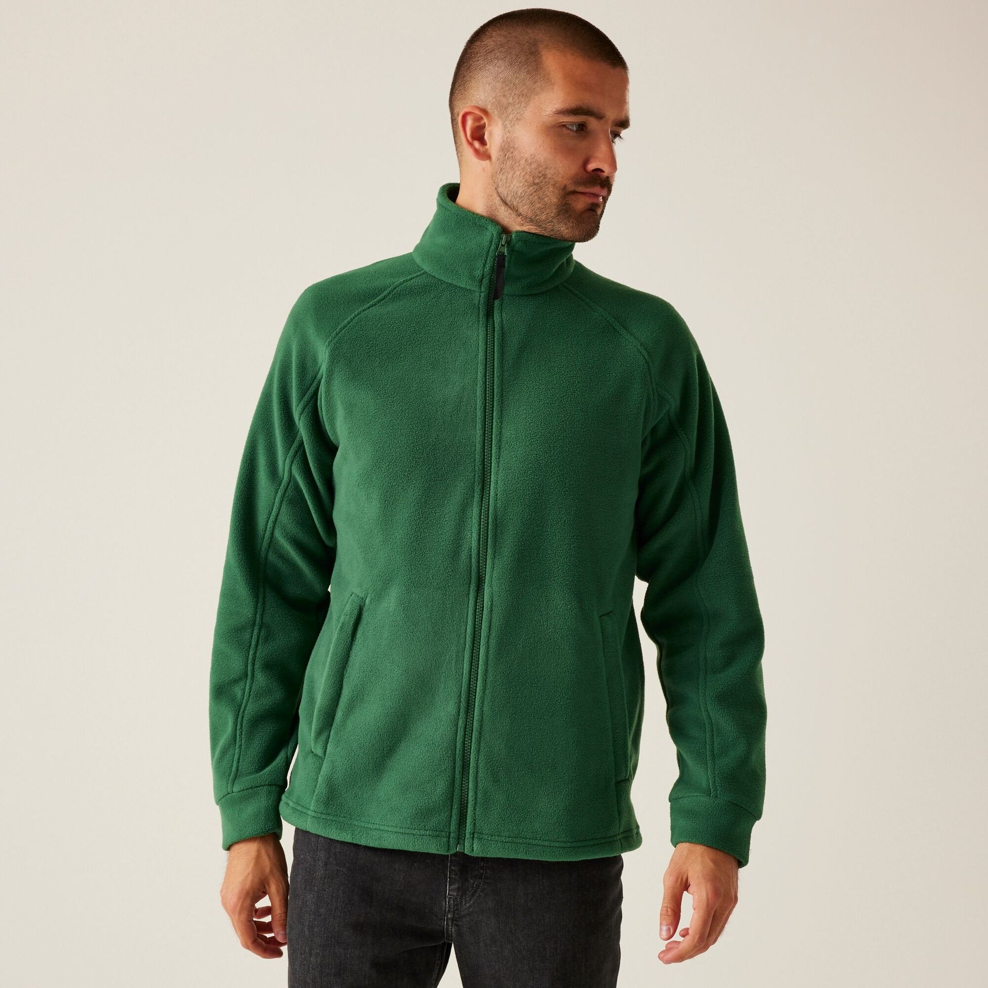 Regatta Professional Męski polar z suwakiem Thor III Butelkowa zieleń, Rozmiar: 5XL