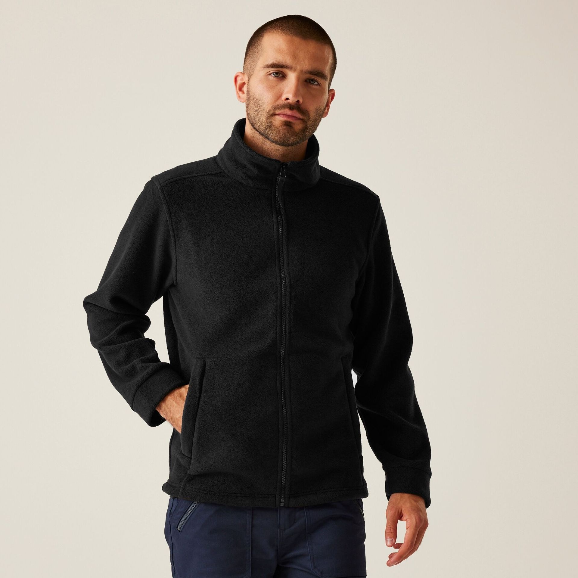 Regatta Professional Męski polar z suwakiem Classic Czarny, Rozmiar: 4XL