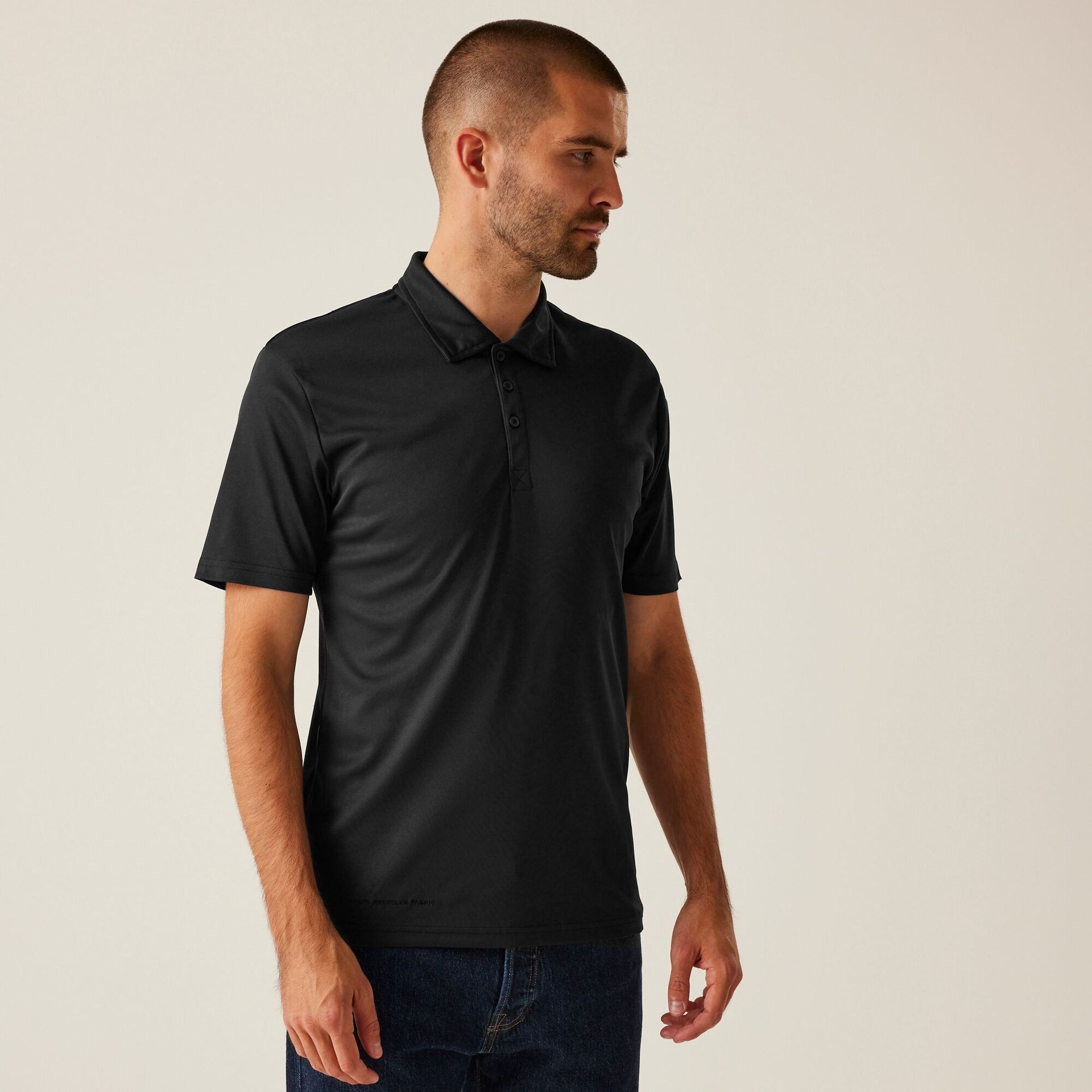 Regatta Professional Męska koszulka polo Honestly Made Czarny, Rozmiar: 4XL