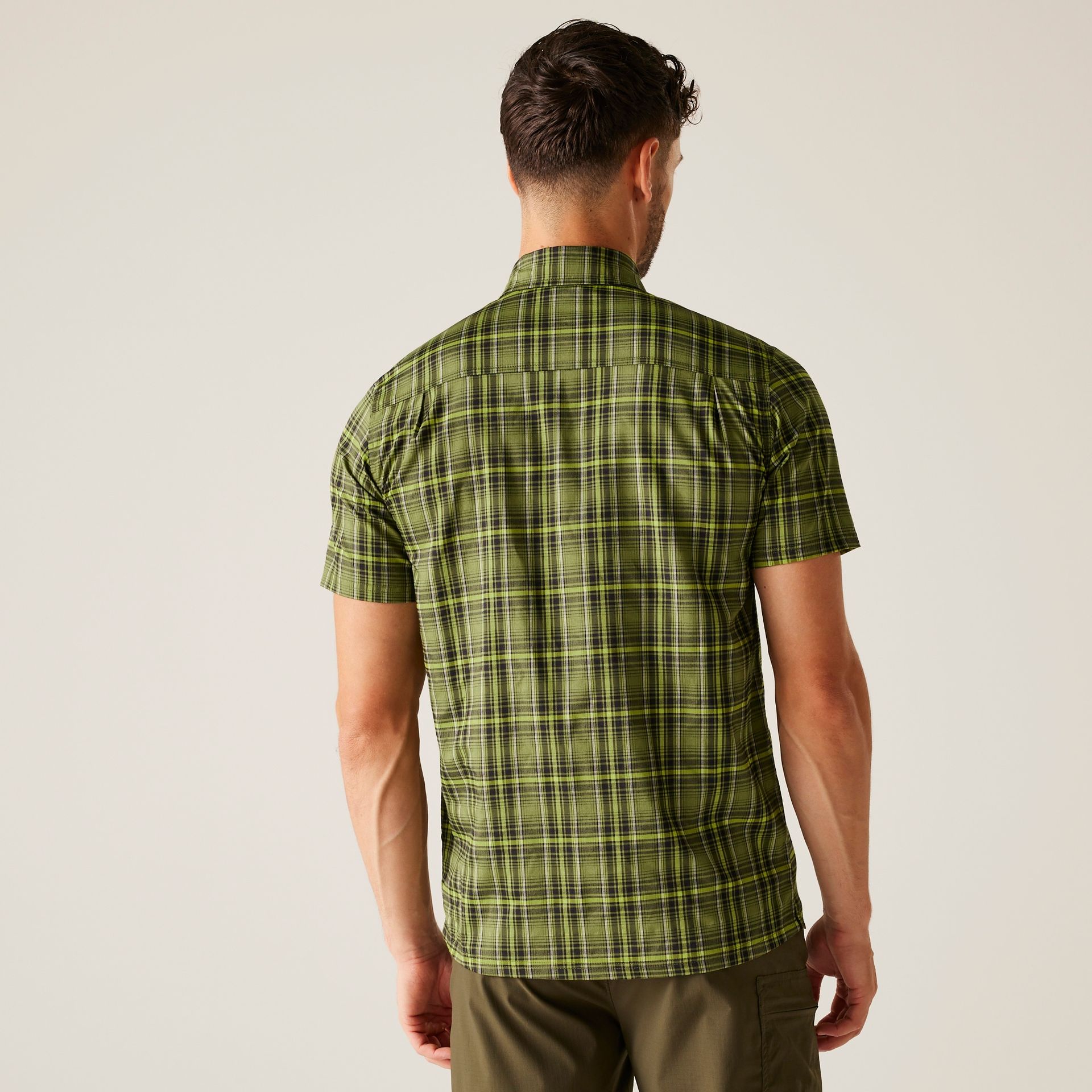 Regatta Męska koszula z krótkim rękawem Begarno Zielony, Rozmiar: L