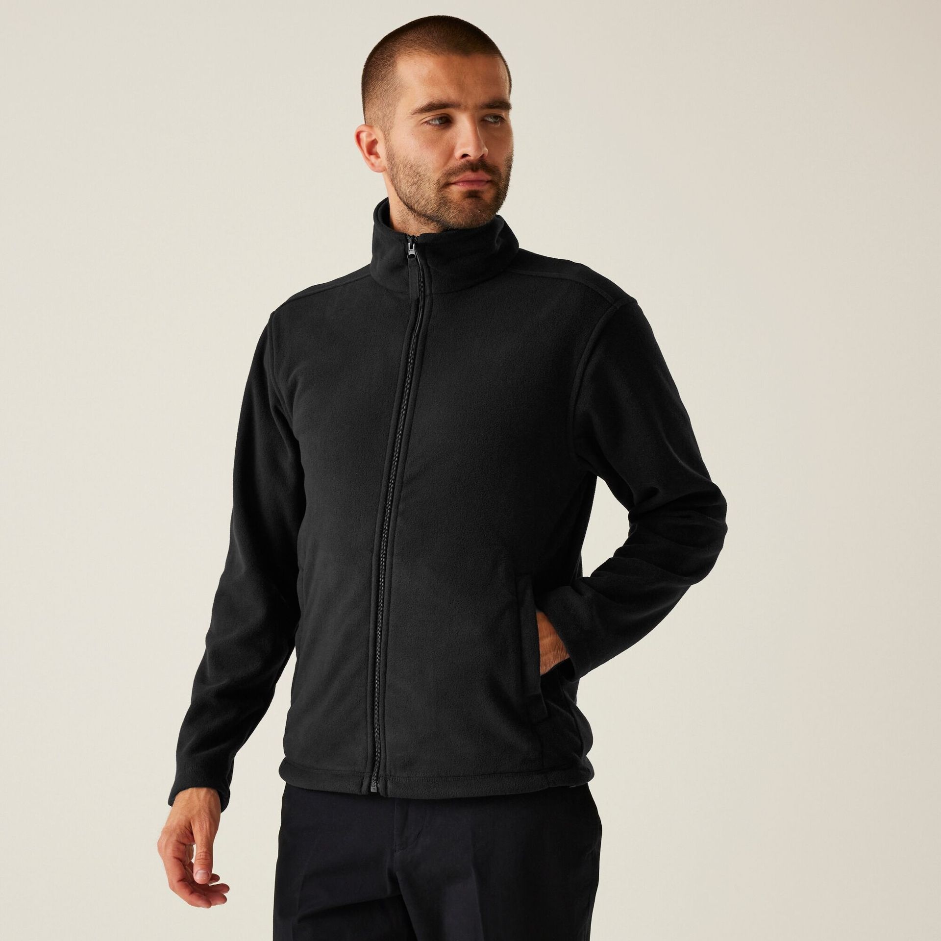 Regatta Professional Męski polar z suwakiem Micro Czarny, Rozmiar: 4XL