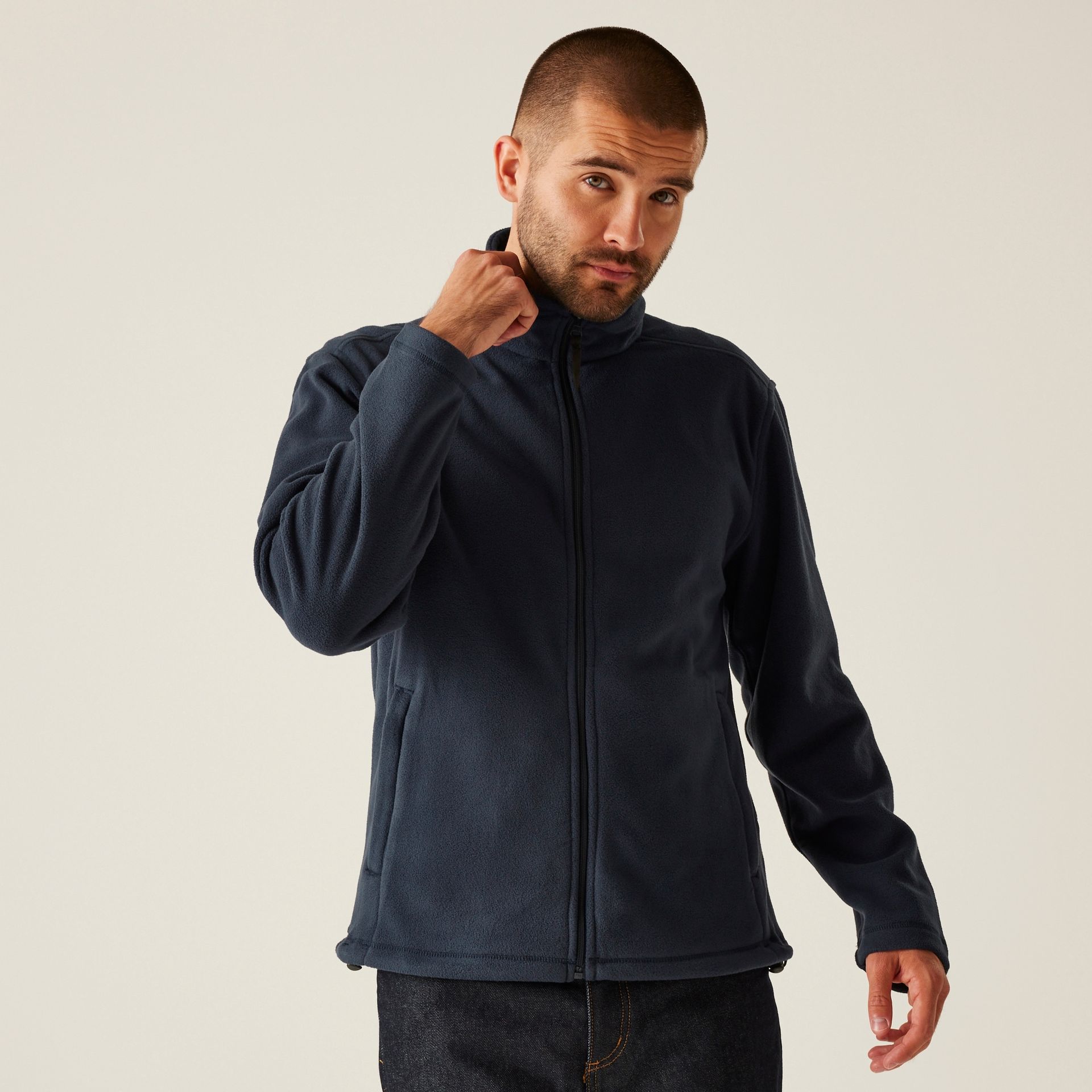 Regatta Professional Męski polar z suwakiem Micro Granatowy, Rozmiar: 4XL