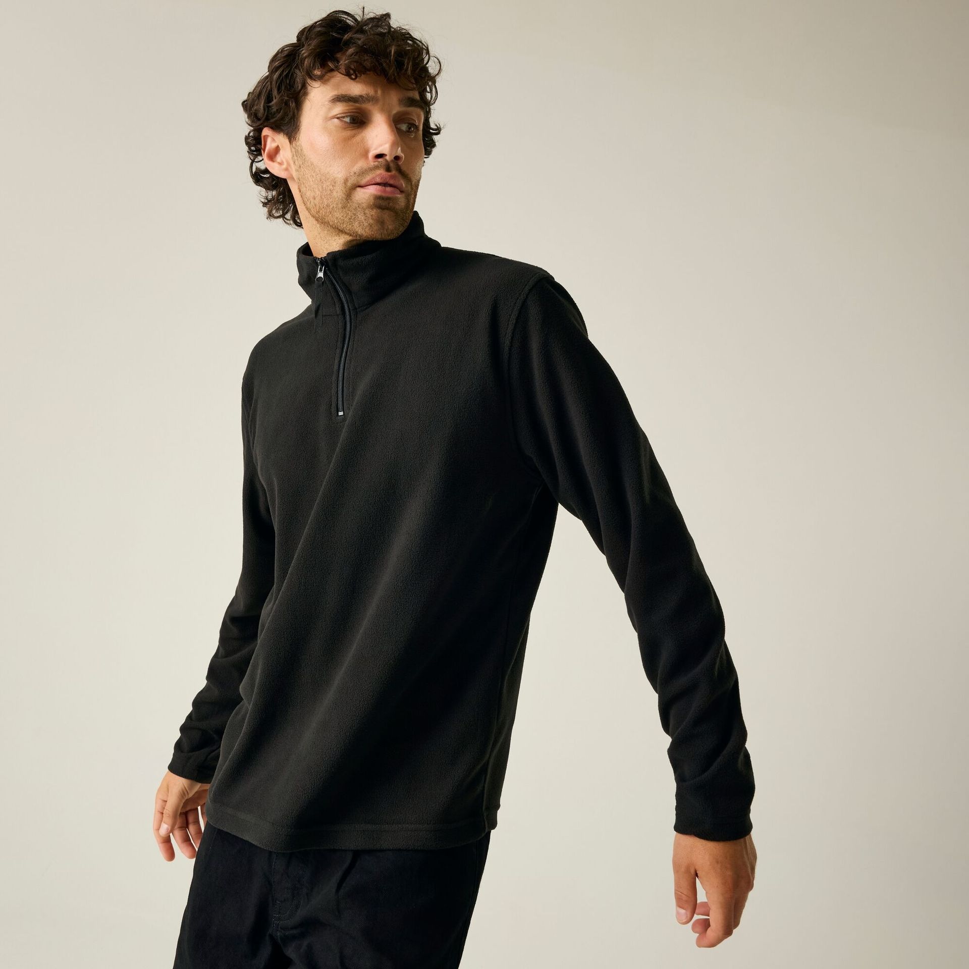Regatta Professional Męski polar z suwakiem Micro Czarny, Rozmiar: 4XL