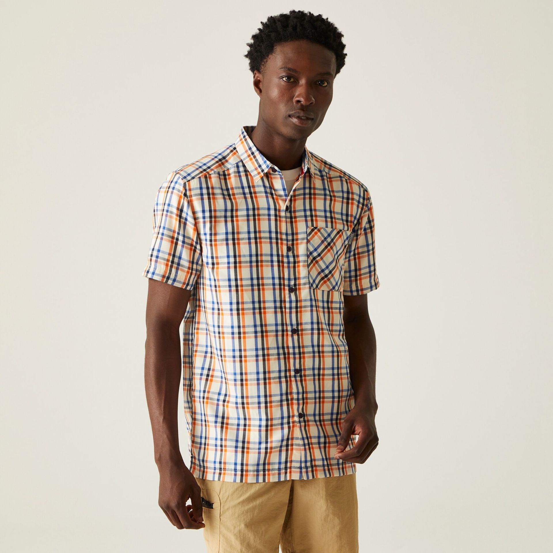 Regatta Męska koszula z krótkim rękawem Mindano VIII Granatowy, Cotton, Rozmiar: L