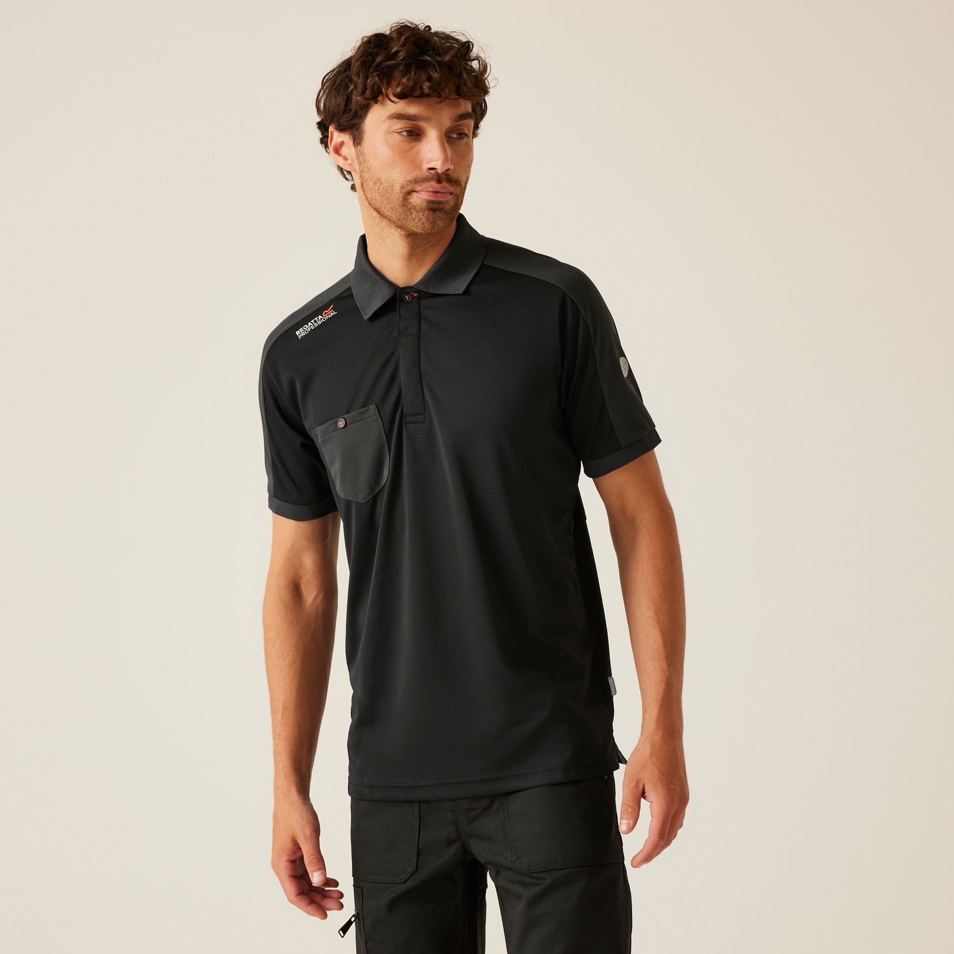 Męska koszulka polo Offensive Regatta Professional Czarny, Rozmiar: 3XL