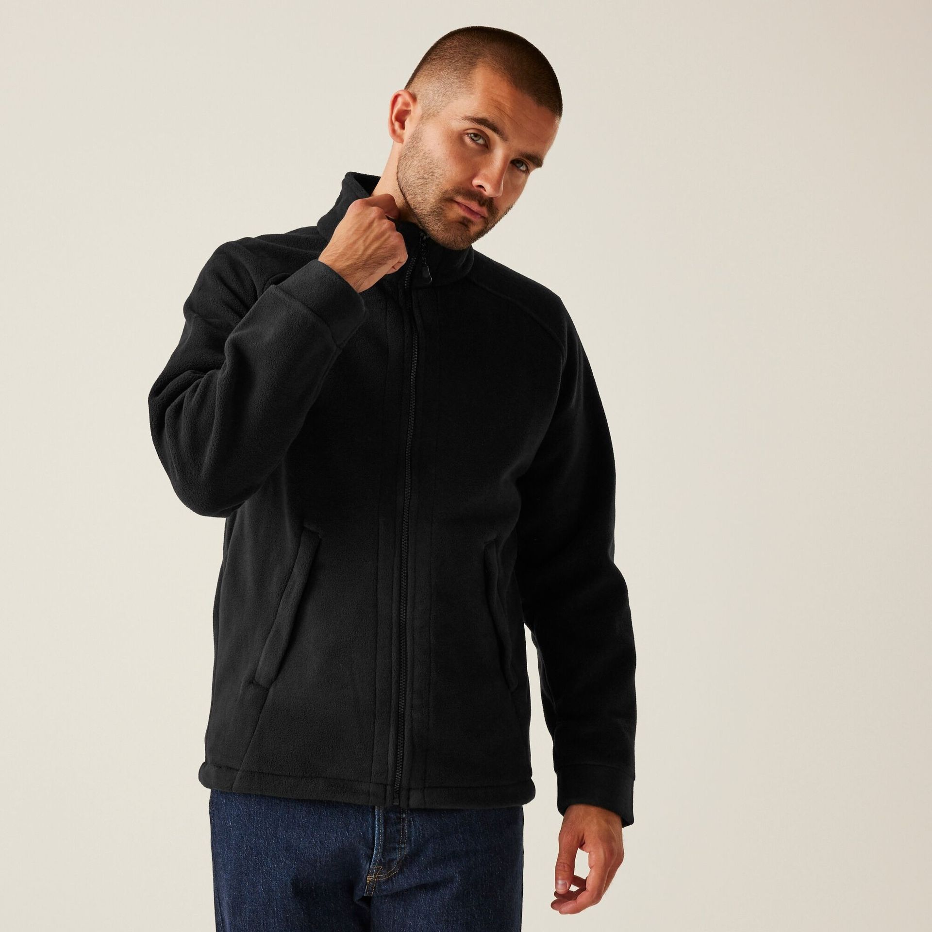 Regatta Professional Męski polar z suwakiem Sigma Czarny, Rozmiar: 3XL