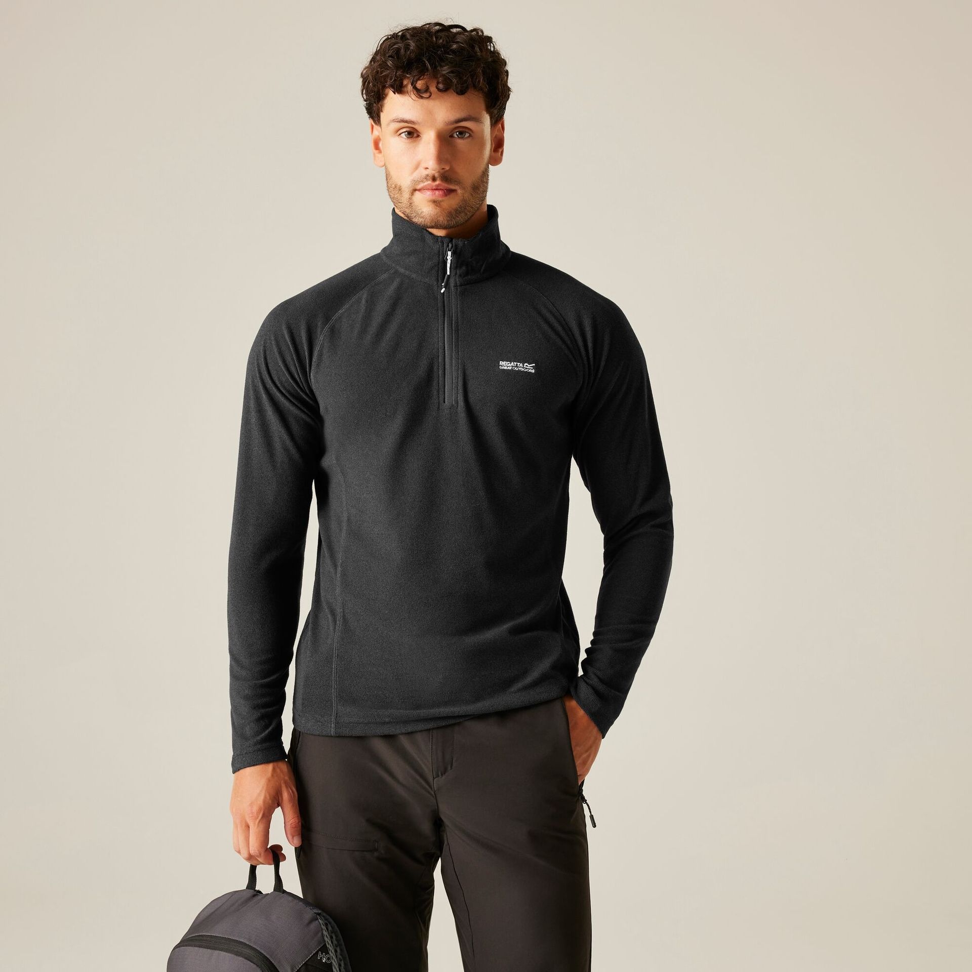 Regatta Polar męski z suwakiem 1/2 Montes Grafitowy, Rozmiar: 3XL