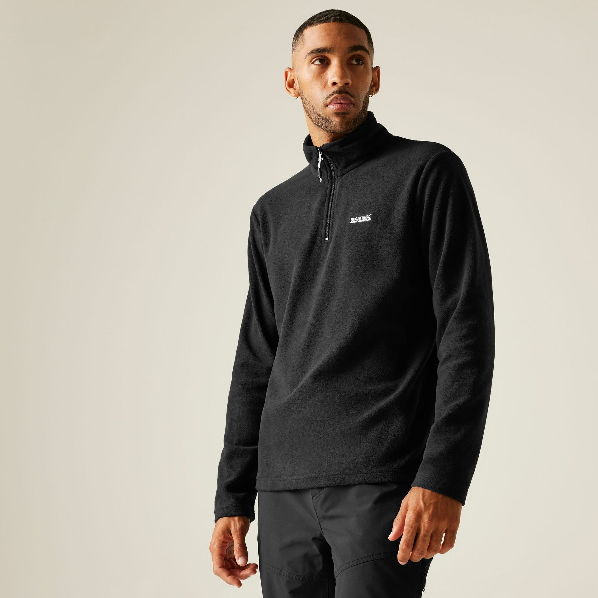 Regatta Polar męski z suwakiem 1/2 Thompson Czarny, Rozmiar: 5XL