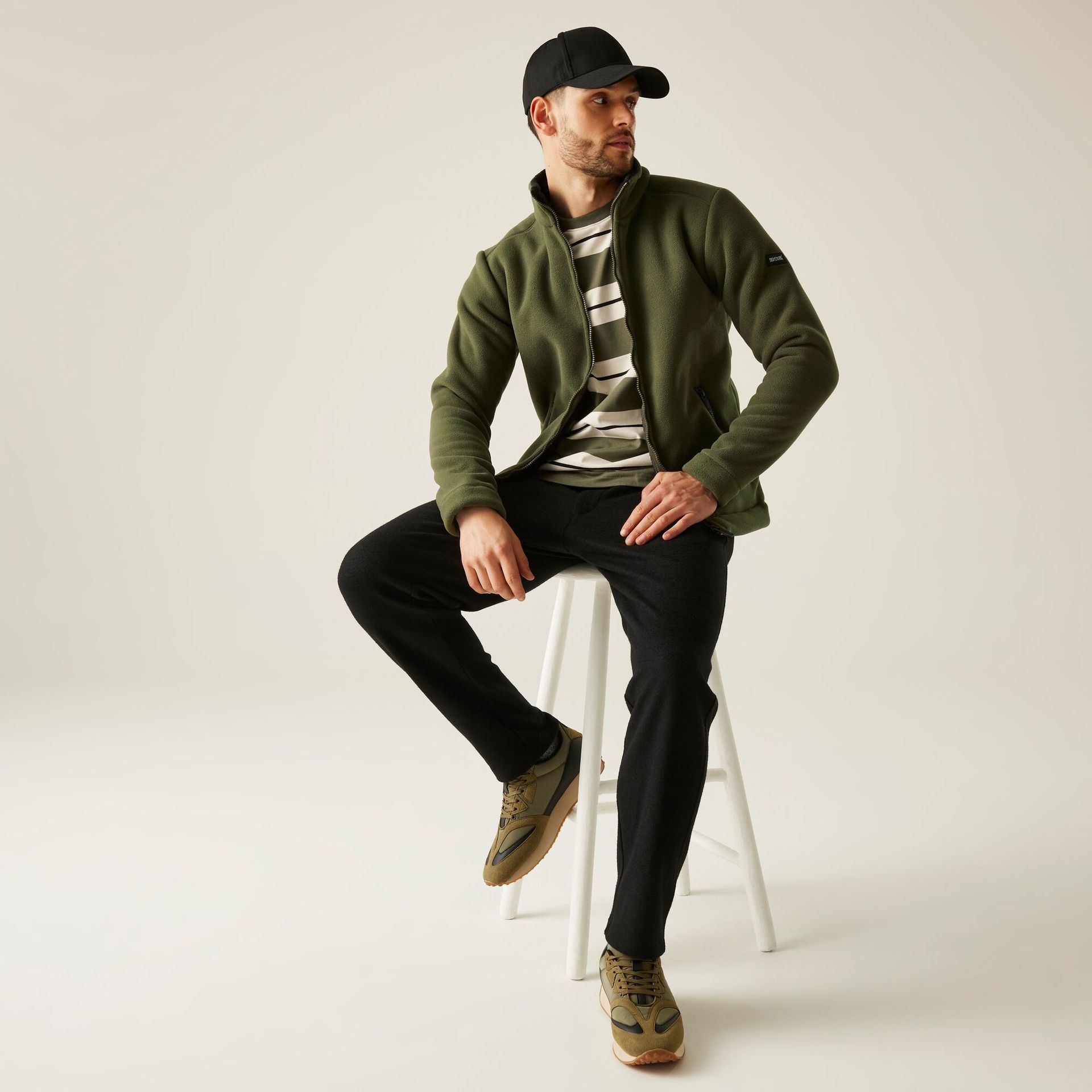 Regatta Polar męski rozsuwany Garrian II Ciemne khaki, Rozmiar: S