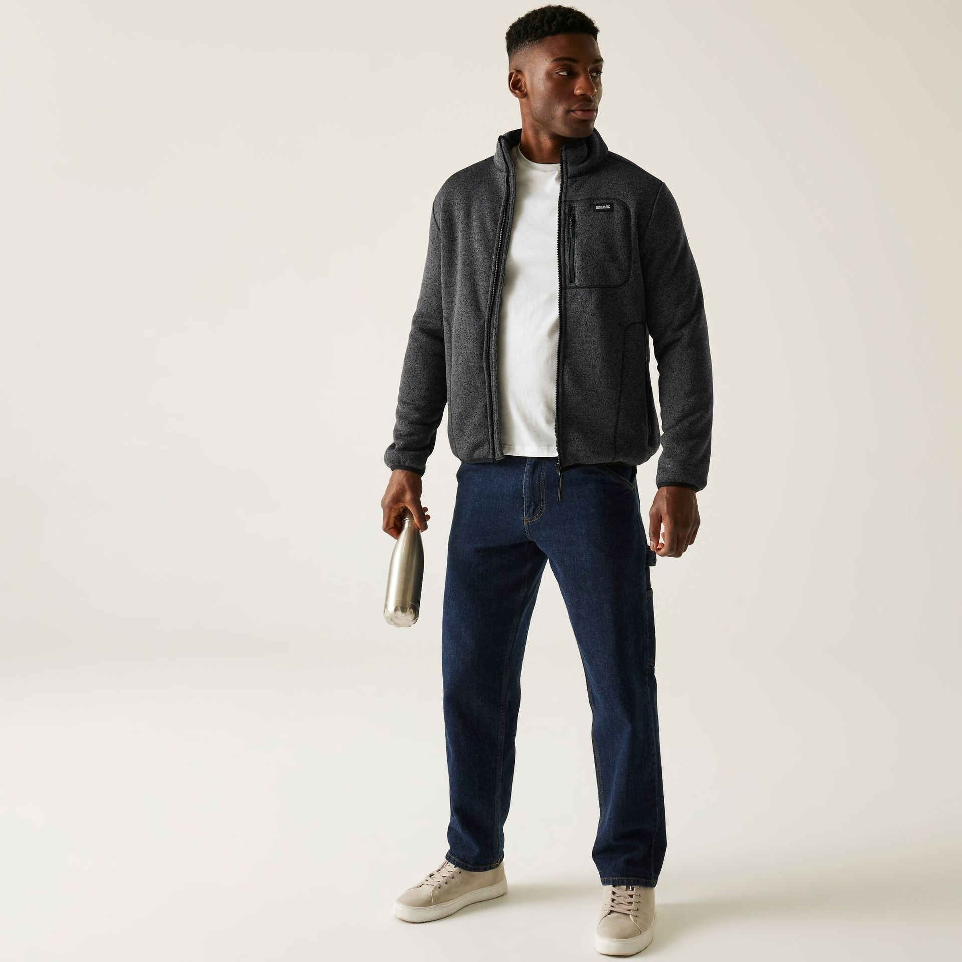 Regatta Polar męski rozsuwany Barlee Czarny, Rozmiar: 5XL