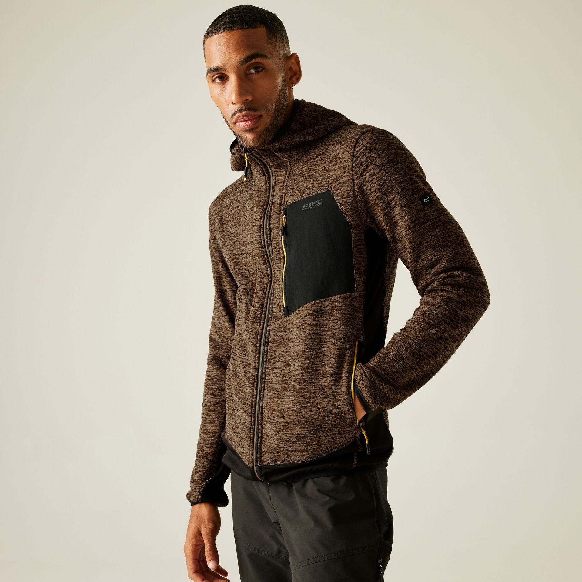 Regatta Bluza męska rozsuwana z kapturem Alven Brązowy, Cotton, Rozmiar: 3XL