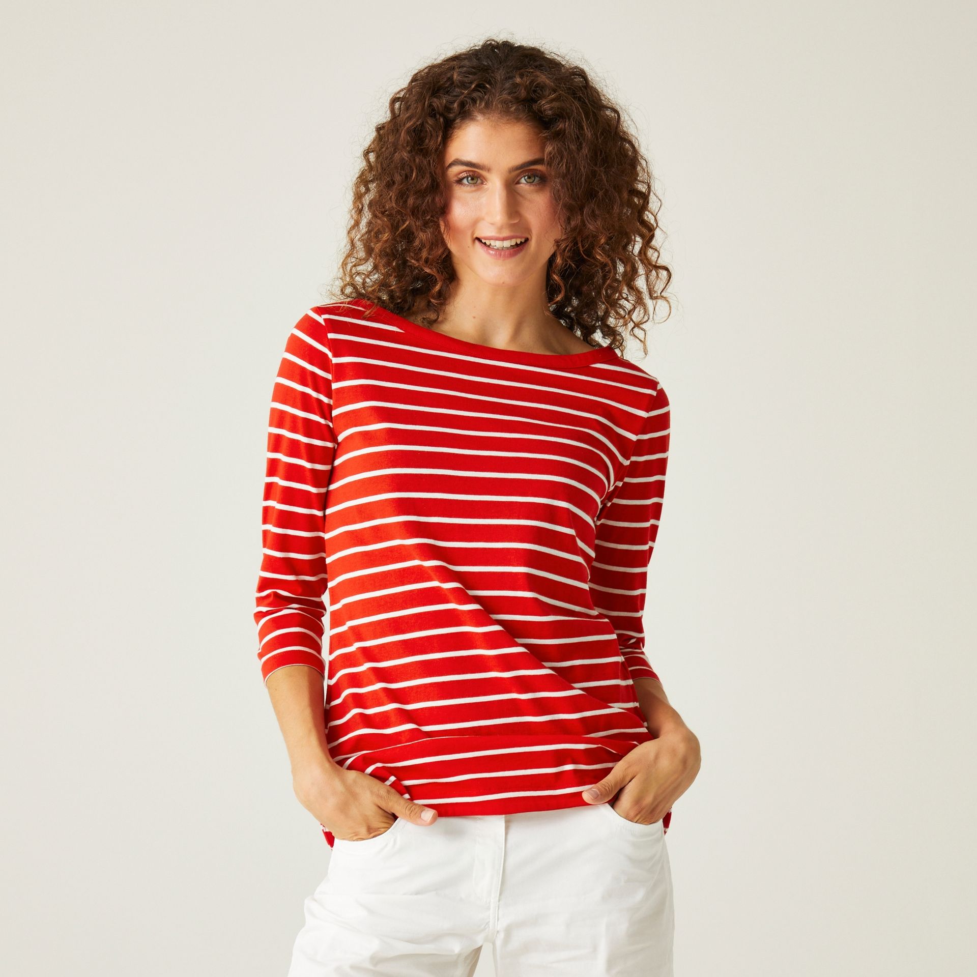 Regatta Damska bluzka 3/4 Bayletta Czerwony, Cotton, Rozmiar: 38