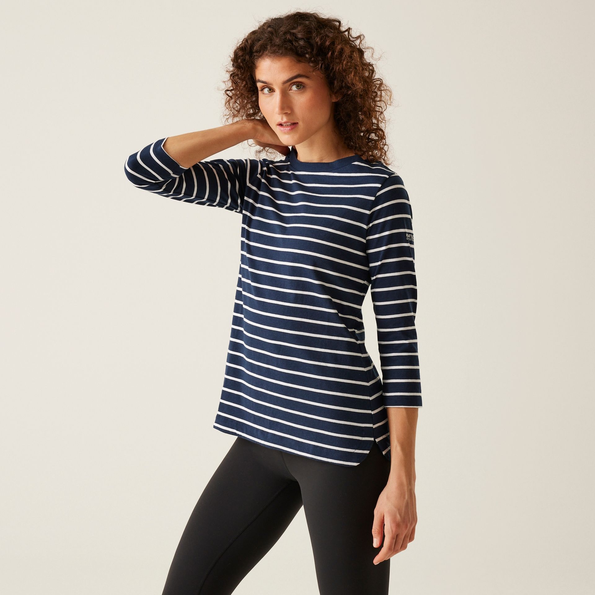 Regatta Damska bluzka 3/4 Bayletta Granatowy, Cotton, Rozmiar: 38