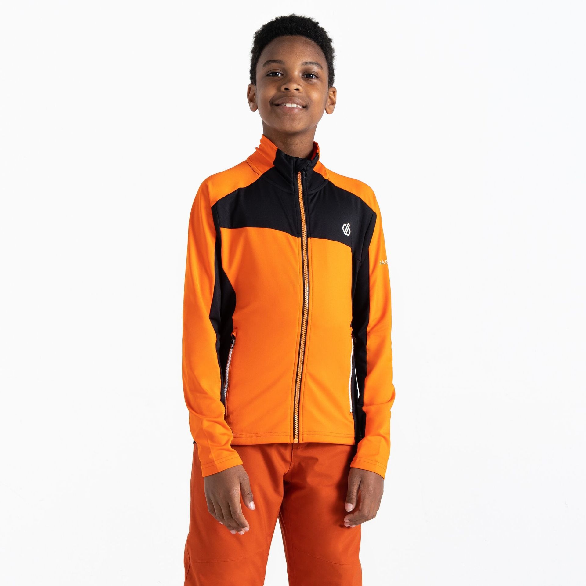 Dare 2b Dziecięca bluza z suwakiem Emergent Pomarańczowo-czarny, Rozmiar: 116 cm