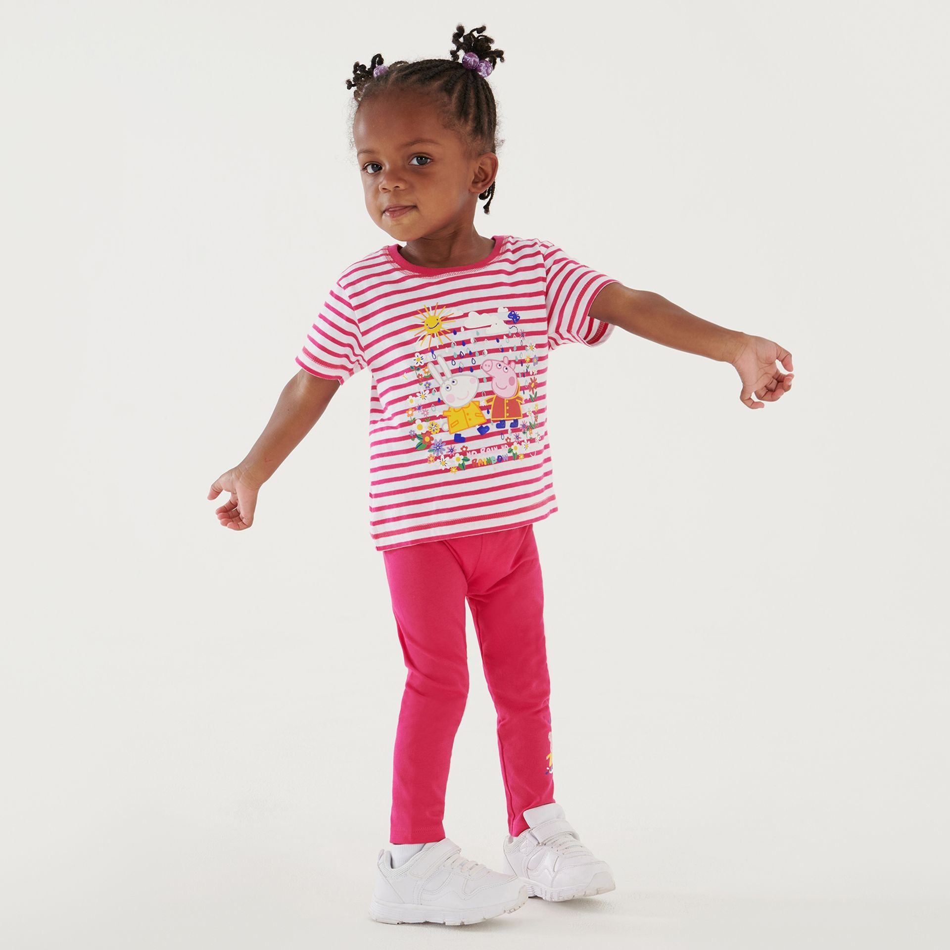 Regatta Dziecięca koszulka Peppa Stripe Różowy, Cotton, Rozmiar: 92 cm