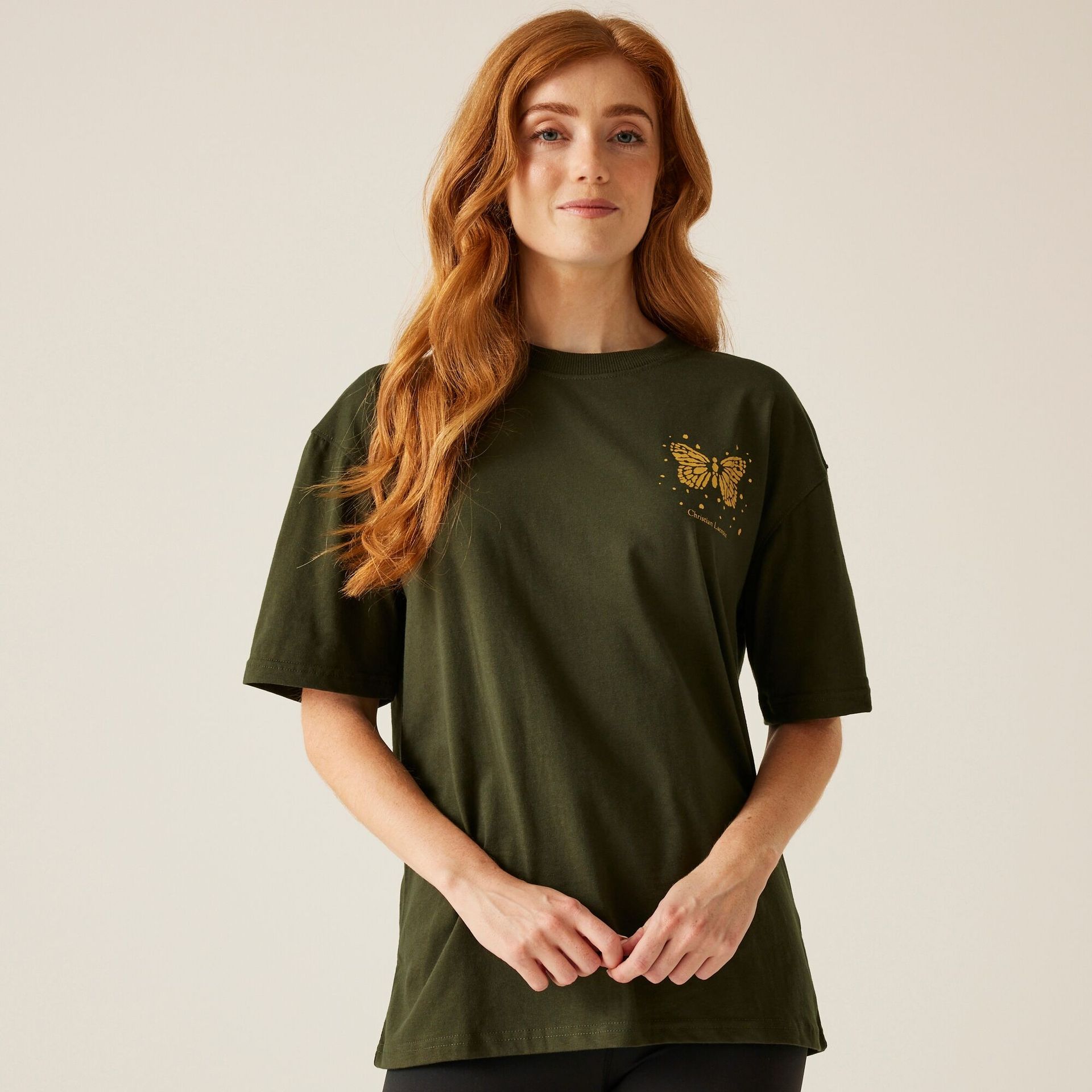 Regatta Christian Lacroix Damska koszulka z krótkim rękawem oversize Bellegarde Ciemne khaki, Cotton, Rozmiar: 40