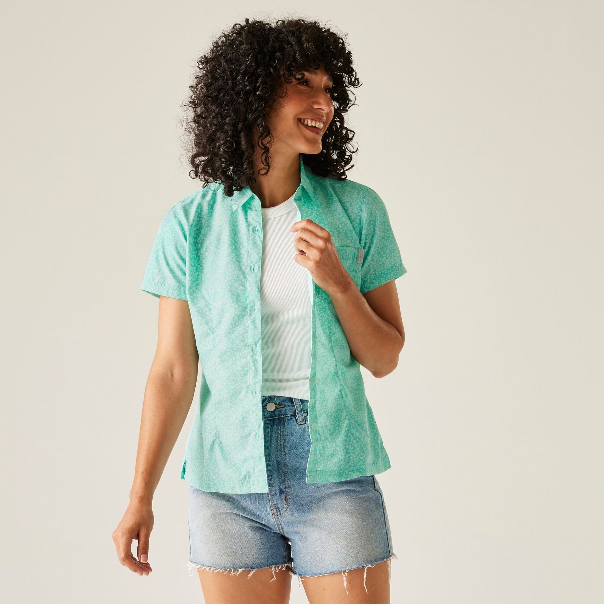 Regatta Damska koszula z krótkim rękawem Mindano VIII Niebieski, Rozmiar: 40