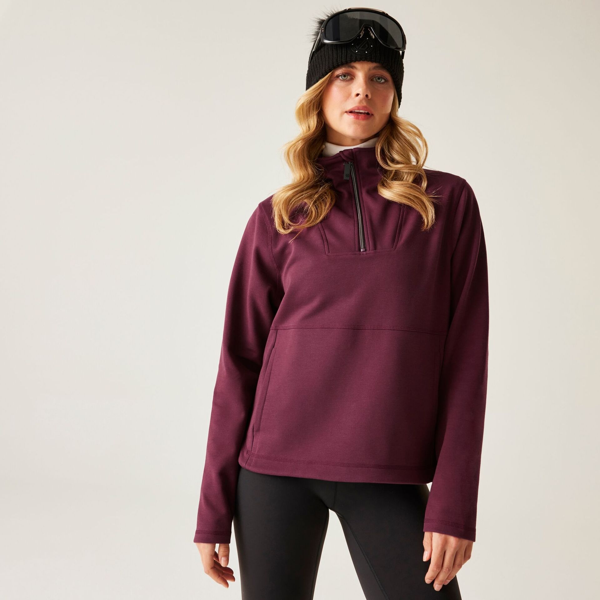 Dare 2b Bluza damska z suwakiem 1/4 Wander Fioletowy, Cotton, Rozmiar: 44