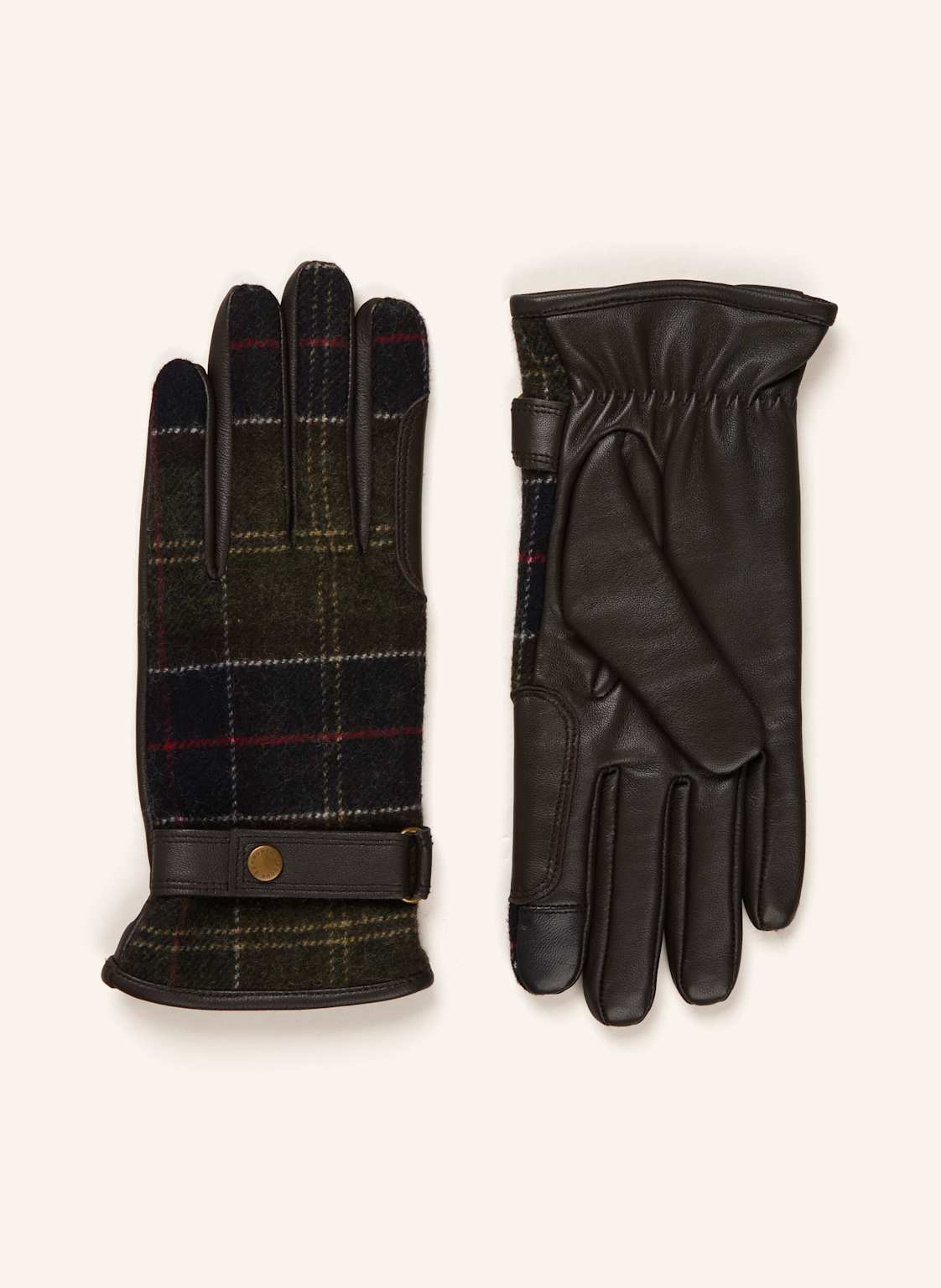 Barbour Skórzane Rękawiczki Aubrey gruen