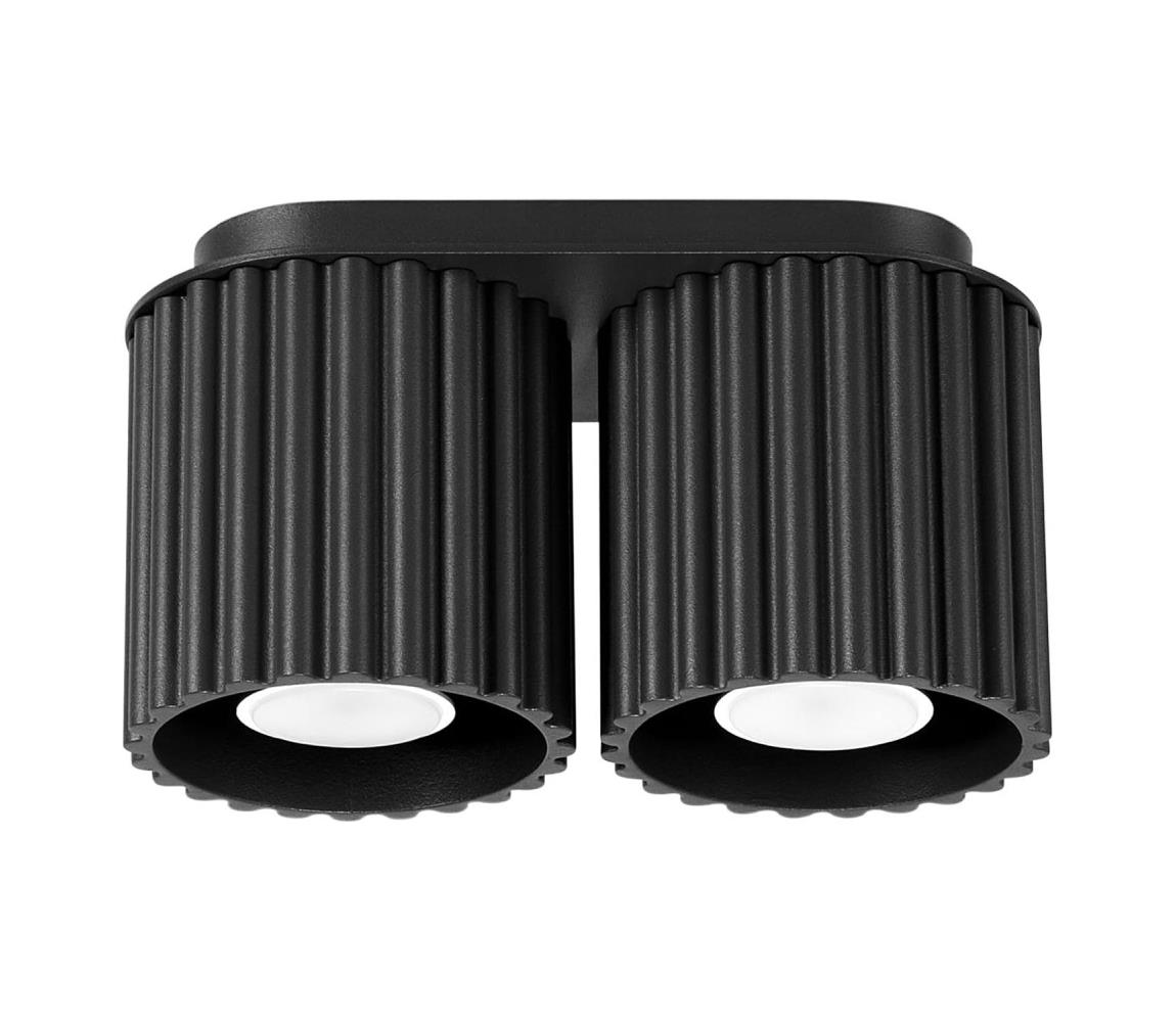 Sollux SL.1785 - Oprawa punktowa AURA 2xGU10/10W/230V czarna