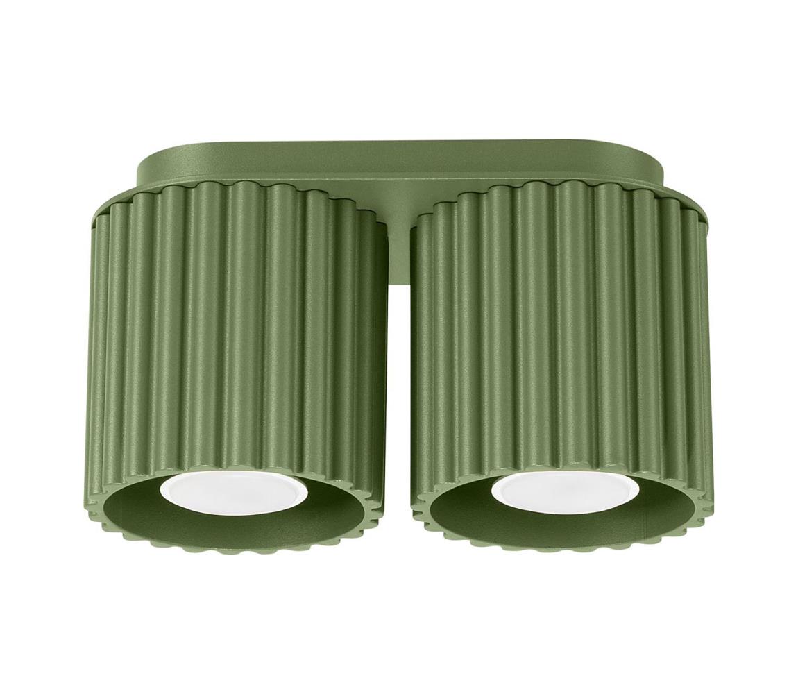 Sollux SL.1795 - Oprawa punktowa AURA 2xGU10/10W/230V zielona