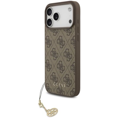 Etui GUESS 4G Charms Collection MagSafe do Apple iPhone 17 Pro Max Brązowy