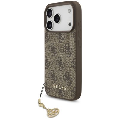 Etui GUESS 4G Charms Collection MagSafe do Apple iPhone 17 Pro Brązowy