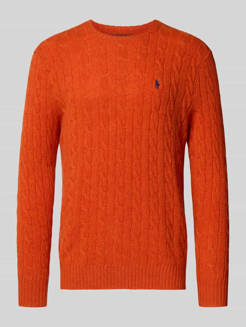 Sweter z dzianiny o kroju regular fit z mieszanki wełny i kaszmiru
