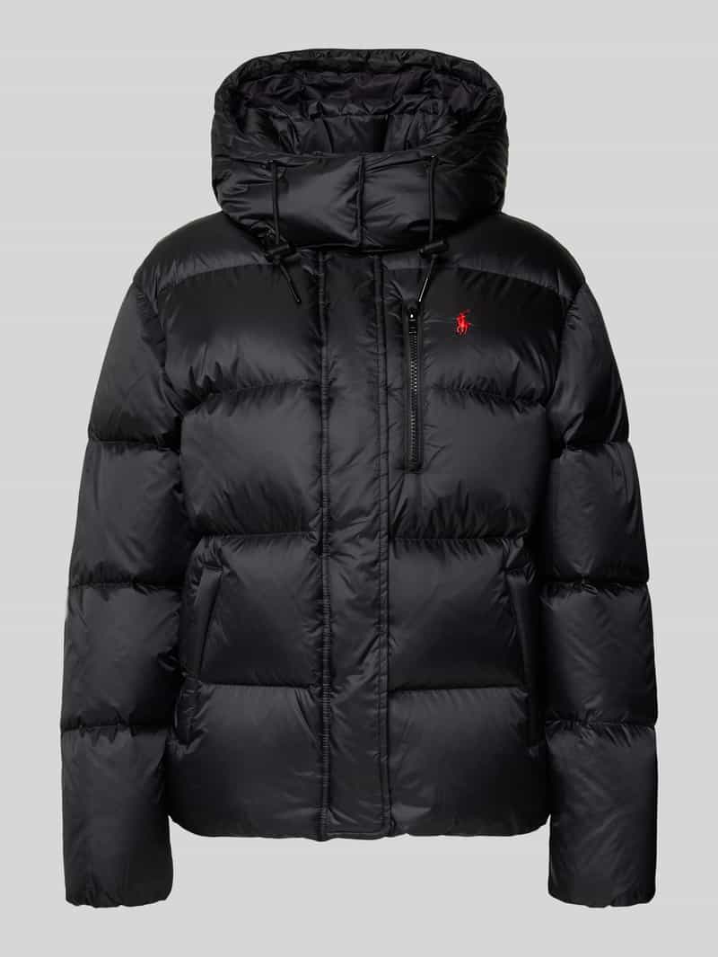 Kurtka puchowa z krytym zamkiem błyskawicznym i wpuszczanymi kieszeniami