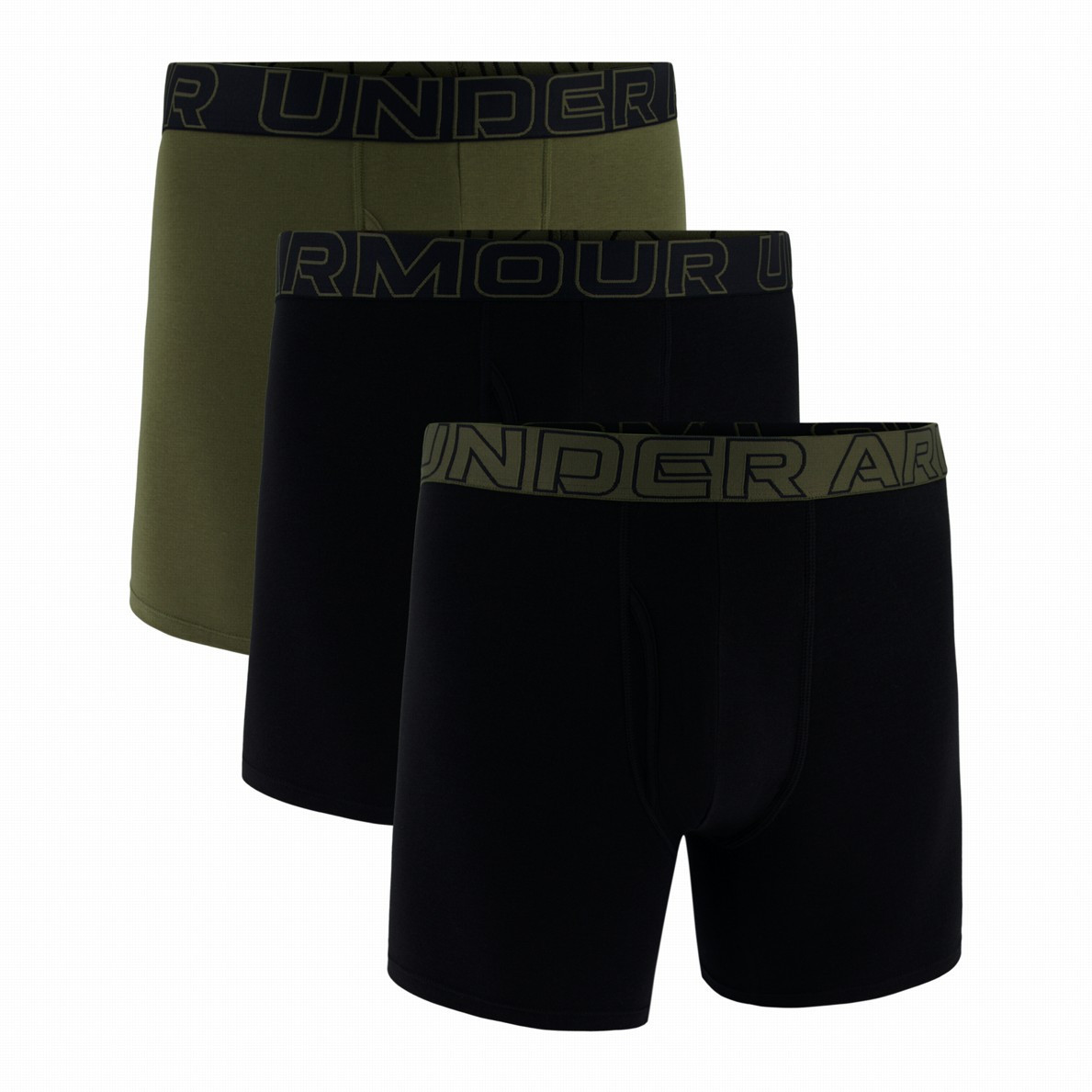 Męskie bokserki Under Armour M UA Perf Cotton 6in Rozmiar: M / Kolor: zielony/czarny