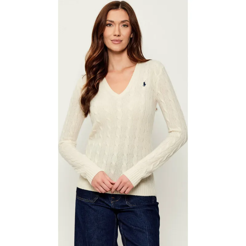 POLO RALPH LAUREN Wełniany sweter KIMBERLY | Slim Fit | z dodatkiem kaszmiru