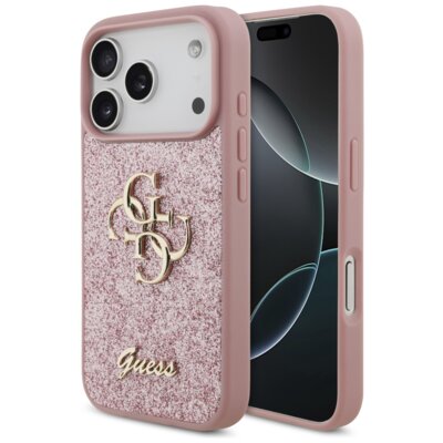Etui GUESS Fixed Glitter Big 4G do Apple iPhone 17 Pro Różowy