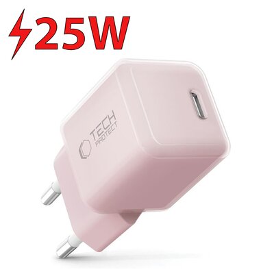 Ładowarka sieciowa TECH-PROTECT NCM25 PD 25W Jasnoróżowy